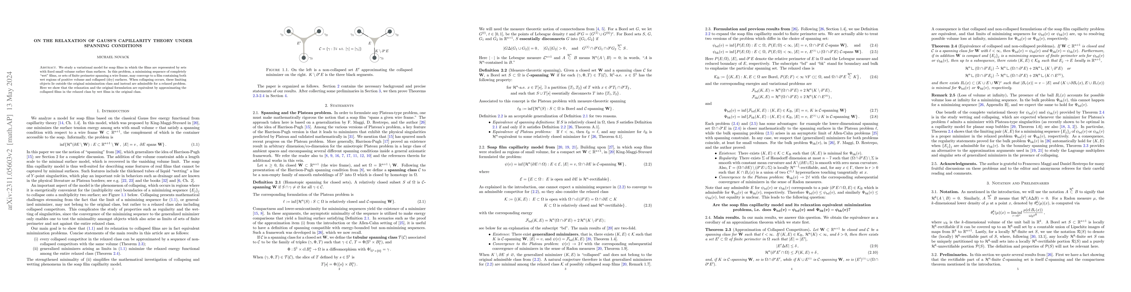 Thumbnail for On the relaxation of Gauss's capillarity theory under spanning
  conditions