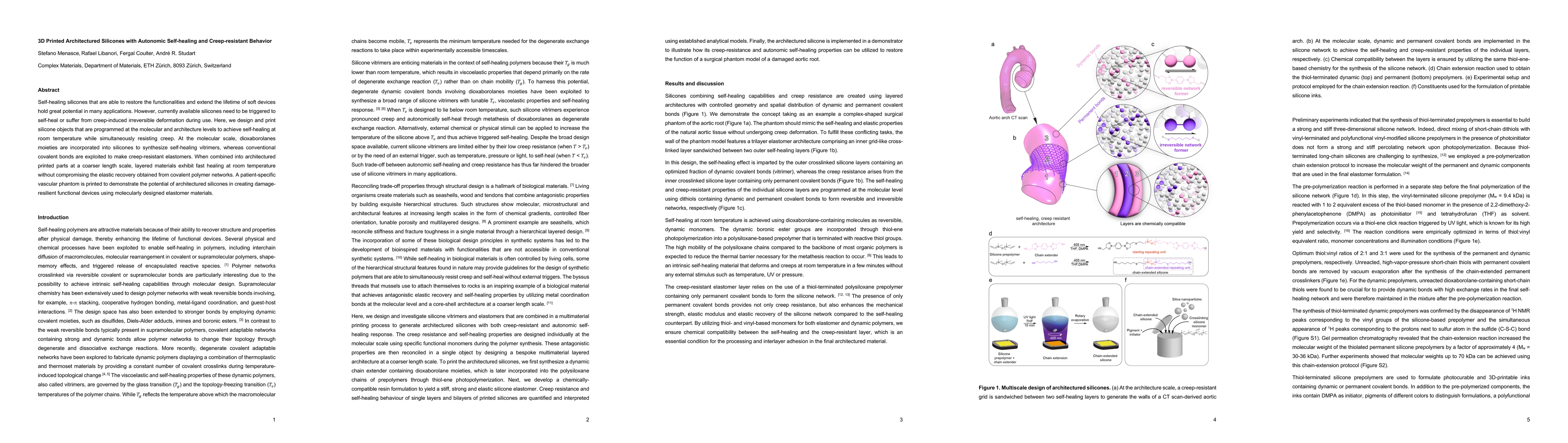 Thumbnail for 3D Printed Architectured Silicones with Autonomic Self-healing and
  Creep-resistant Behavior