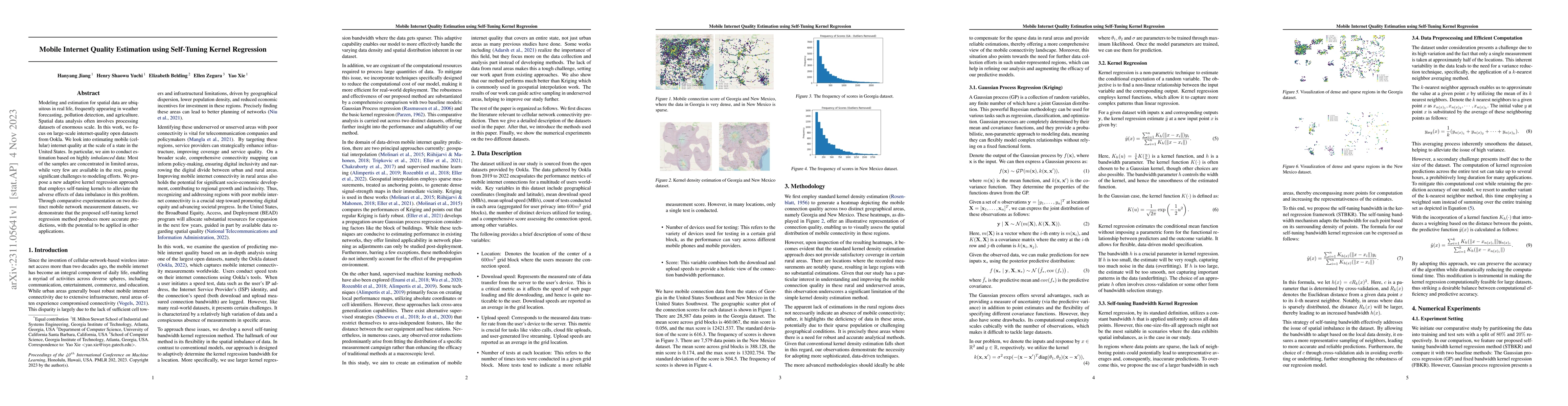Thumbnail for Mobile Internet Quality Estimation using Self-Tuning Kernel Regression