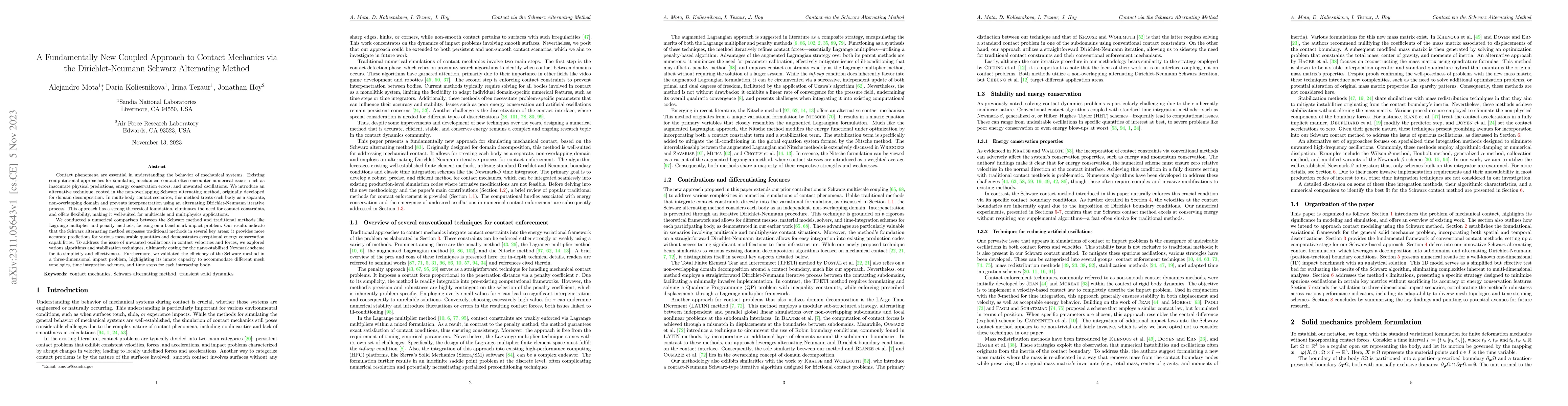 Thumbnail for Fundamentally New Coupled Approach to Contact Mechanics via the
  Dirichlet-Neumann Schwarz Alternating Method