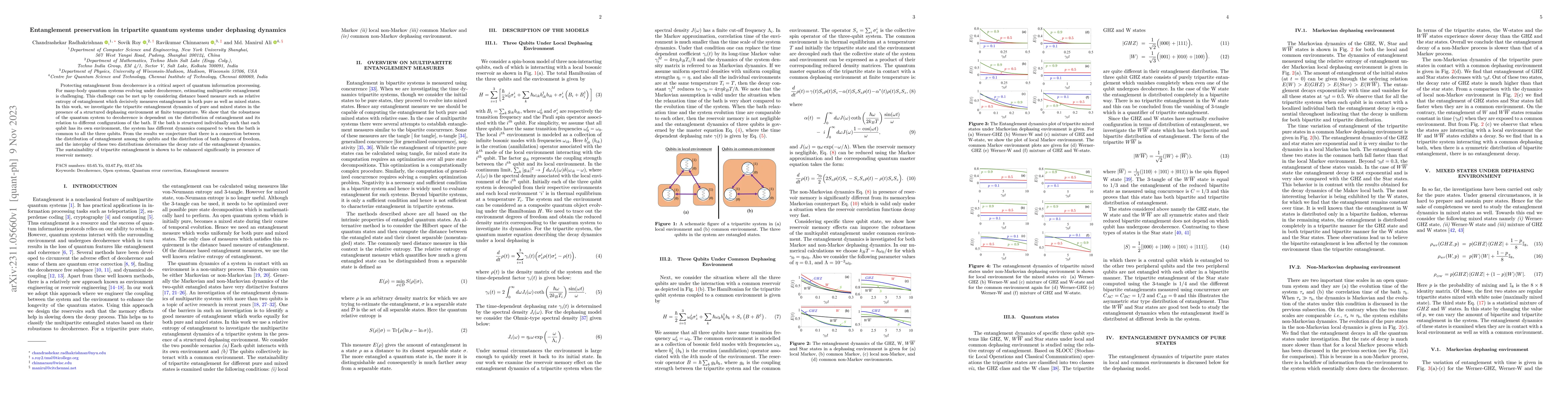 Thumbnail for Entanglement preservation in tripartite quantum systems under dephasing
  dynamics