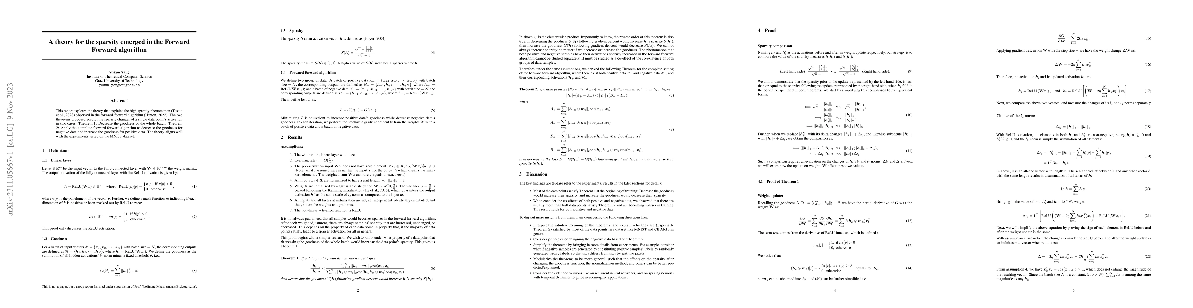 Thumbnail for A theory for the sparsity emerged in the Forward Forward algorithm