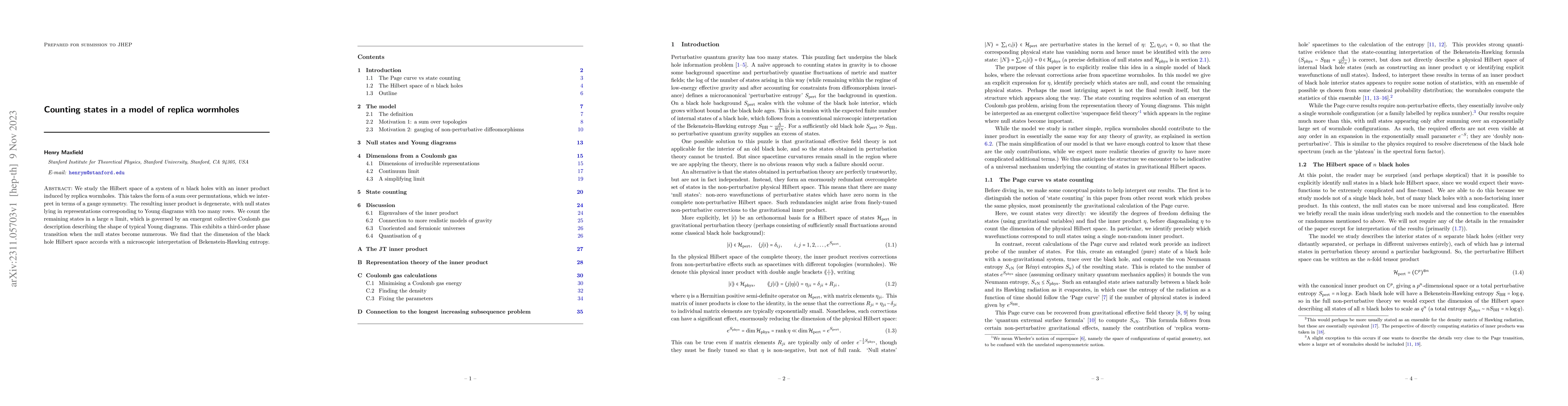 Thumbnail for Counting states in a model of replica wormholes