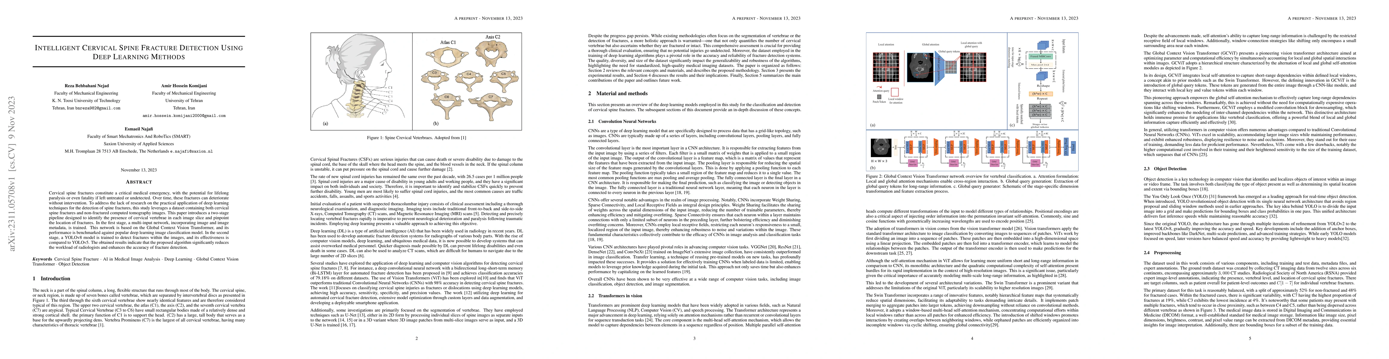 Thumbnail for Intelligent Cervical Spine Fracture Detection Using Deep Learning
  Methods