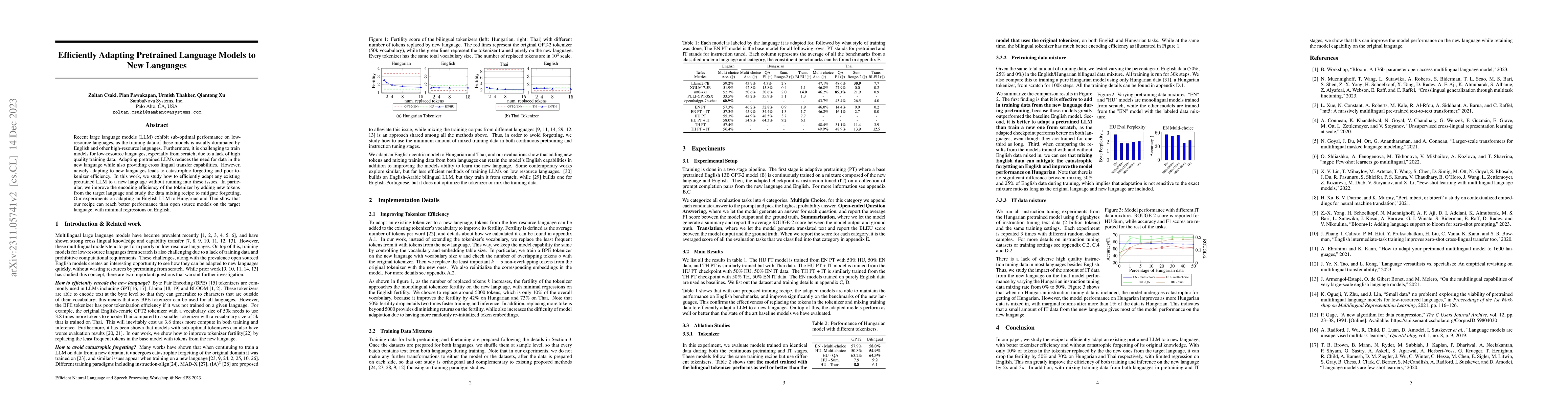 Thumbnail for Efficiently Adapting Pretrained Language Models To New Languages