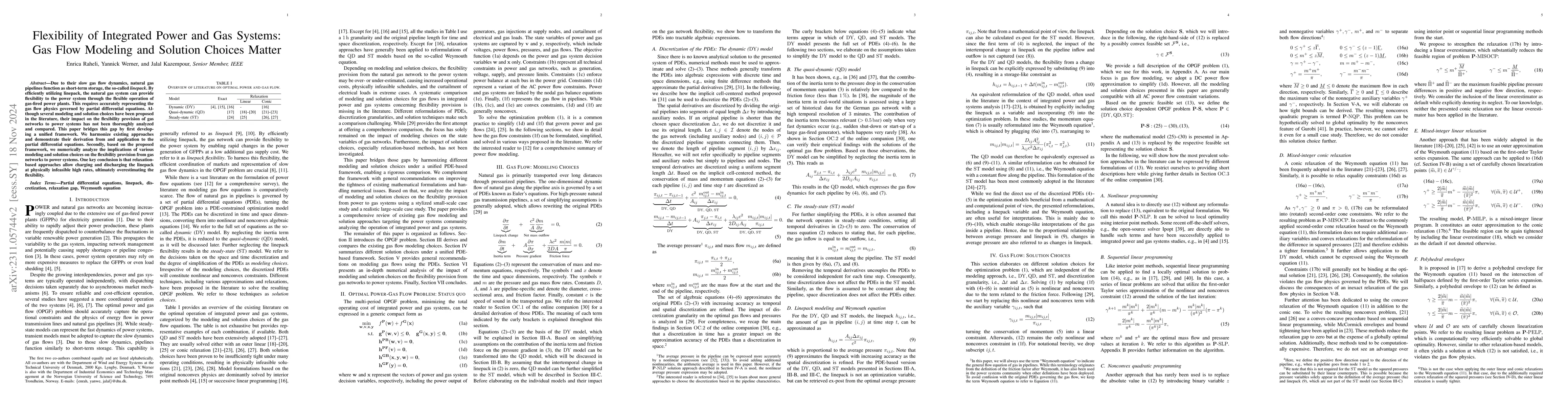 Thumbnail for Flexibility of Integrated Power and Gas Systems: Modeling and Solution
  Choices Matter