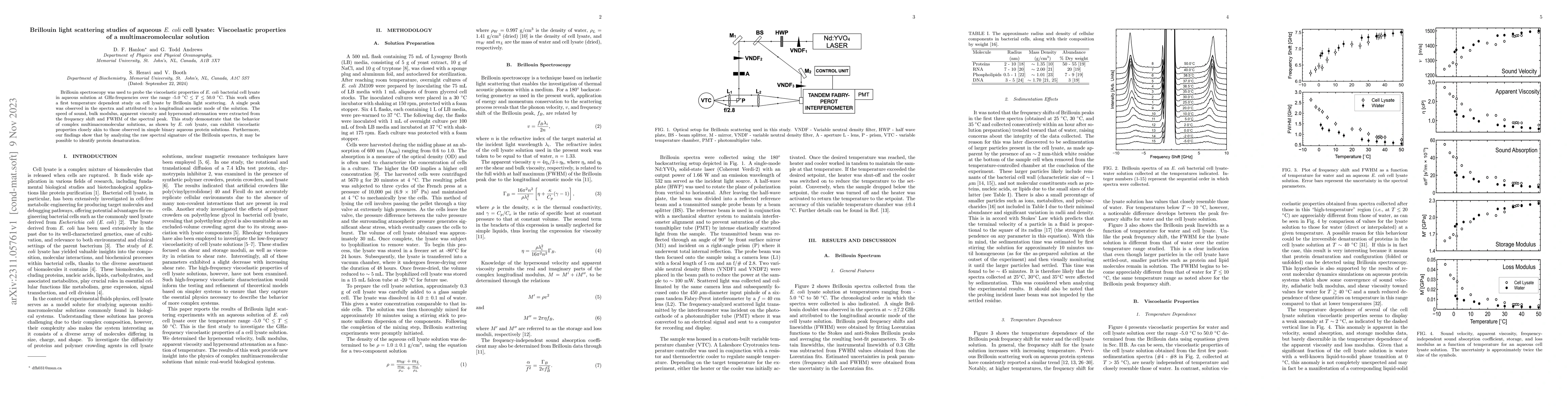 Thumbnail for Brillouin light scattering studies of aqueous E. coli cell lysate:
  Viscoelastic properties of a multimacromolecular solution