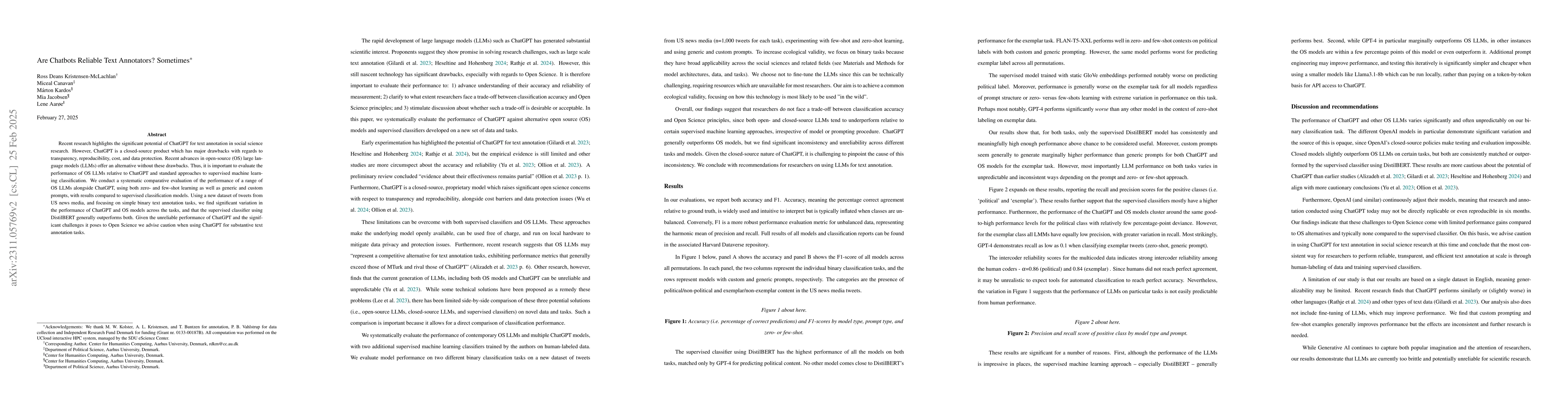 Thumbnail for Chatbots Are Not Reliable Text Annotators