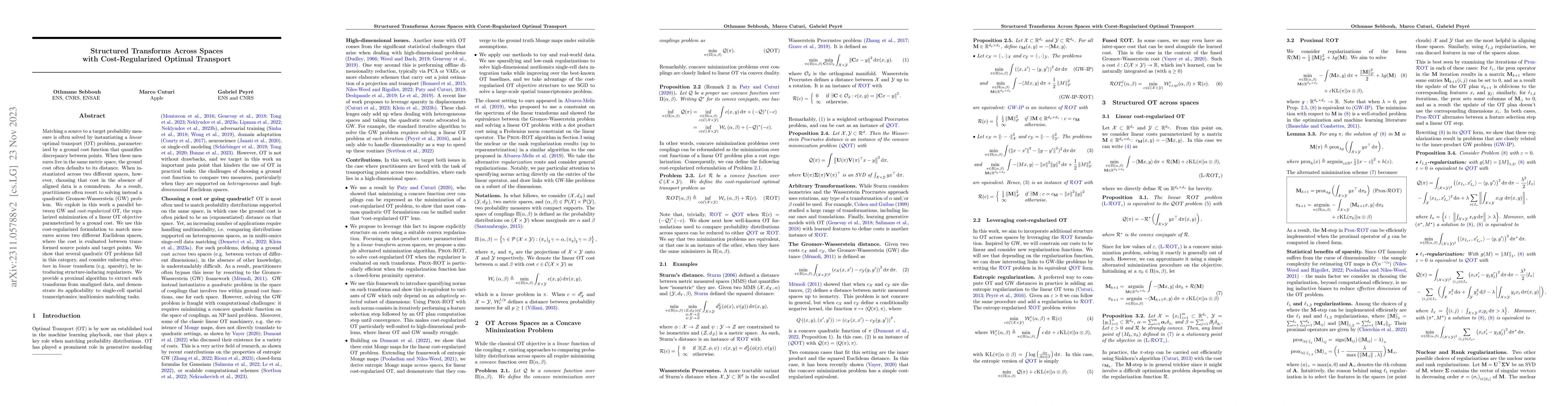 Thumbnail for Structured Transforms Across Spaces with Cost-Regularized Optimal
  Transport