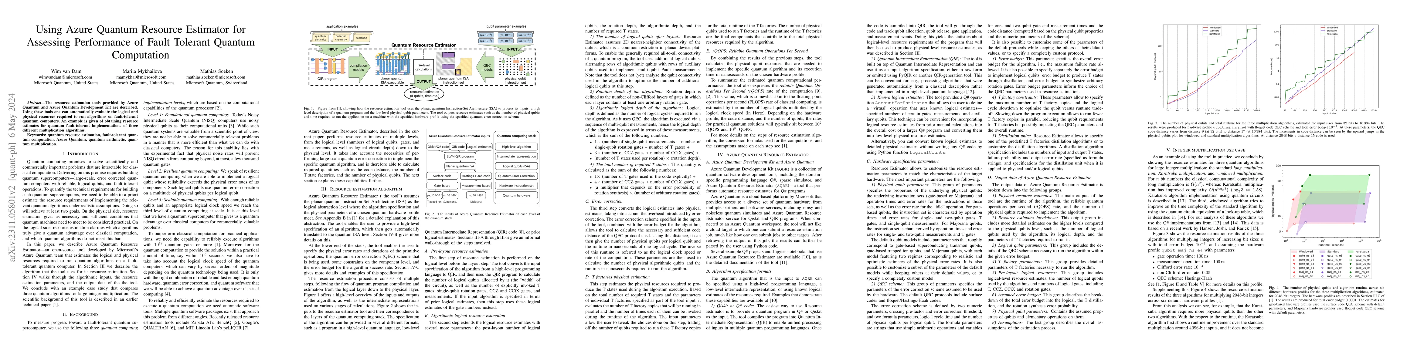 Thumbnail for Using Azure Quantum Resource Estimator for Assessing Performance of
  Fault Tolerant Quantum Computation