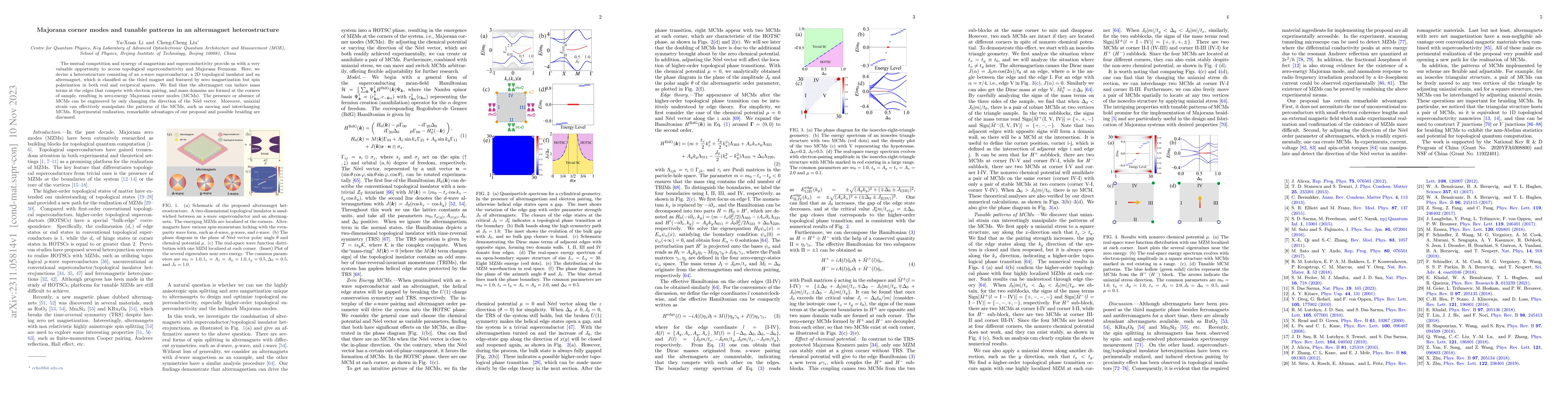Thumbnail for Majorana corner modes and tunable patterns in an altermagnet
  heterostructure