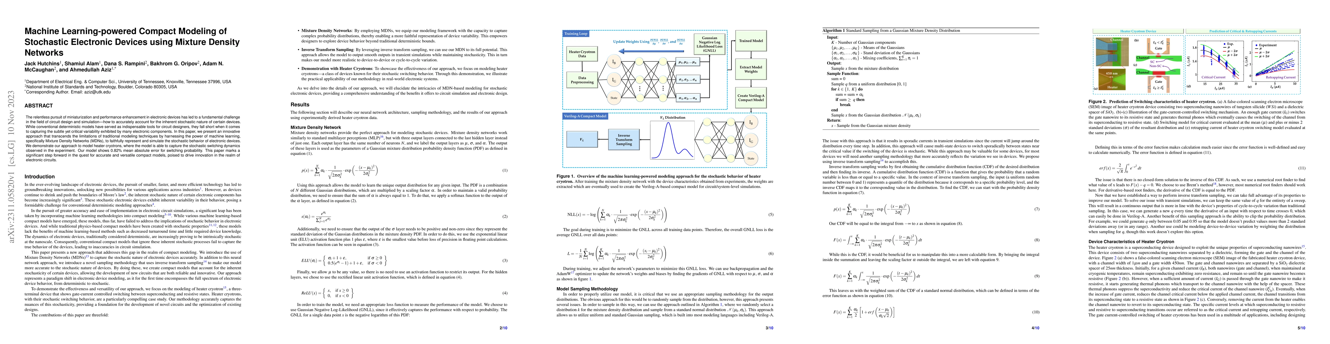 Thumbnail for Machine Learning-powered Compact Modeling of Stochastic Electronic
  Devices using Mixture Density Networks