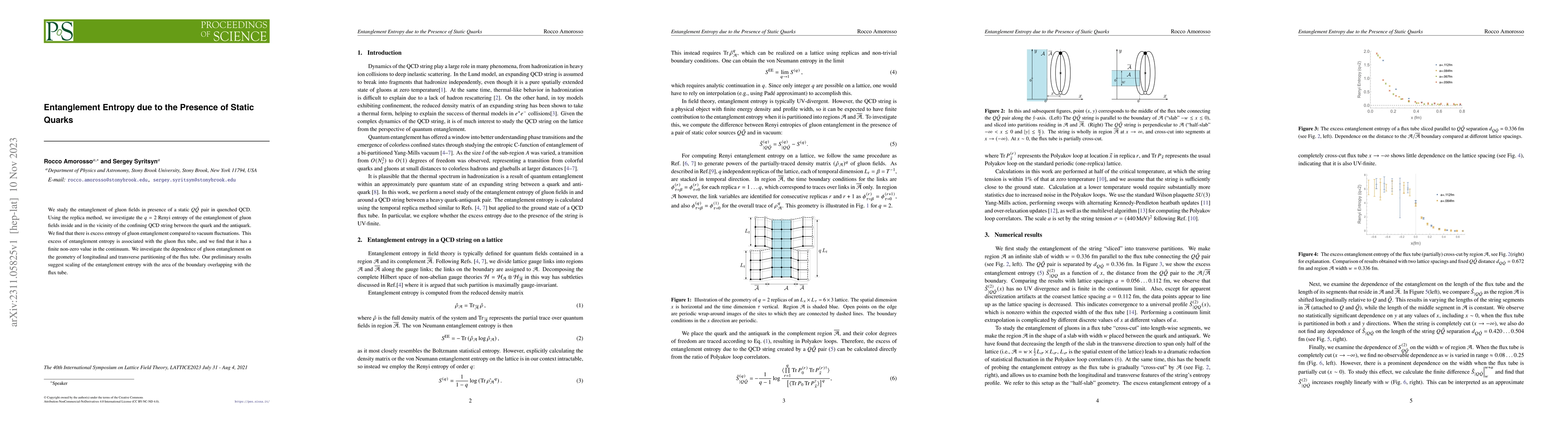 Thumbnail for Entanglement Entropy due to the Presence of Static Quarks
