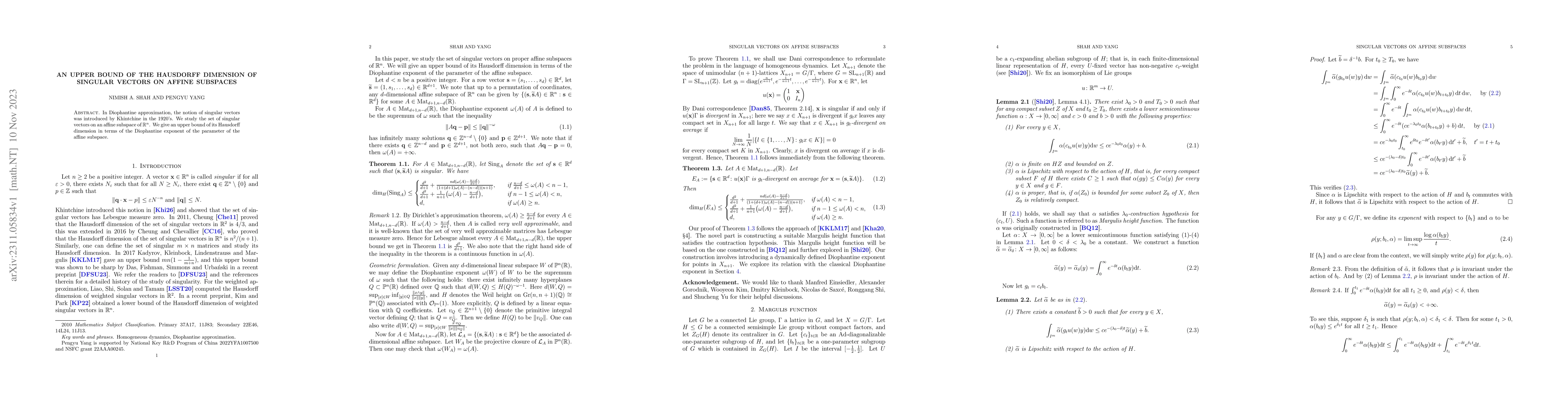 Thumbnail for An upper bound of the Hausdorff dimension of singular vectors on affine
  subspaces