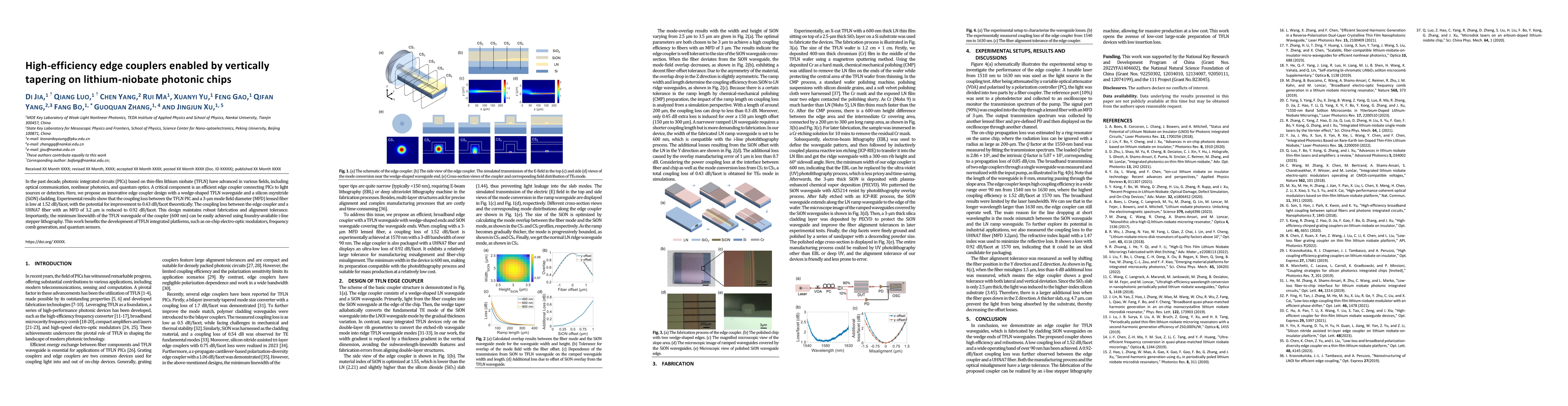 Thumbnail for High-efficiency edge couplers enabled by vertically tapering on
  lithium-niobate photonic chips