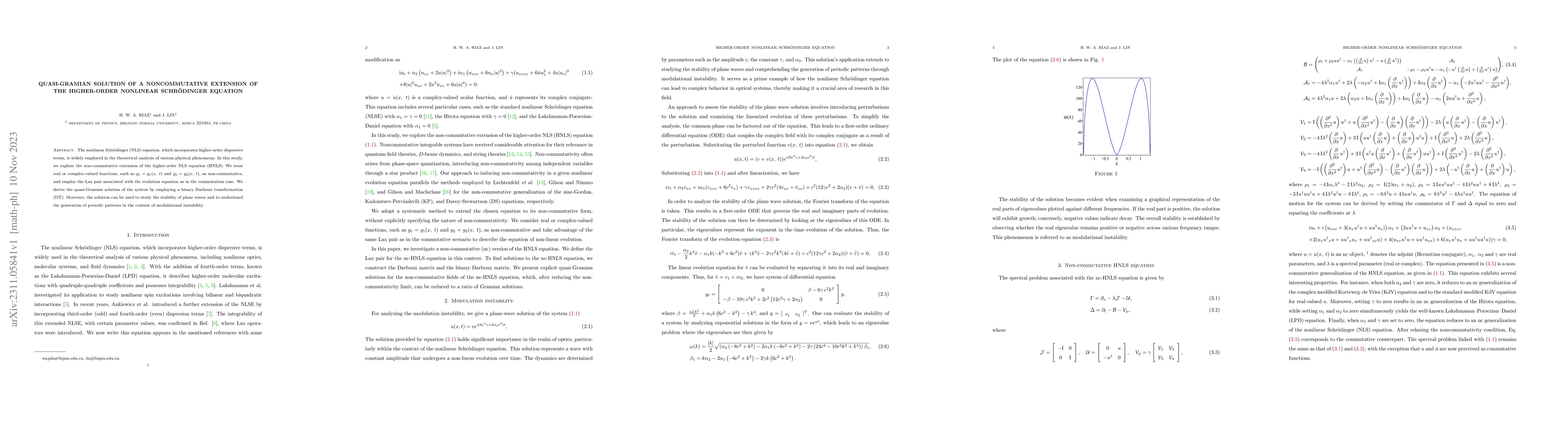 Thumbnail for Quasi-Gramian Solution of a Noncommutative Extension of the Higher-Order
  Nonlinear Schr\"odinger Equation