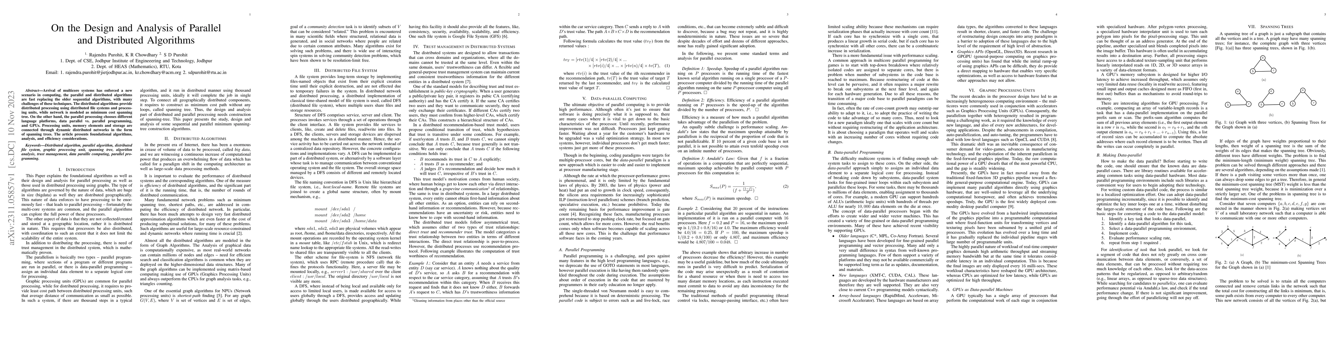Thumbnail for On the Design and Analysis of Parallel and Distributed Algorithms