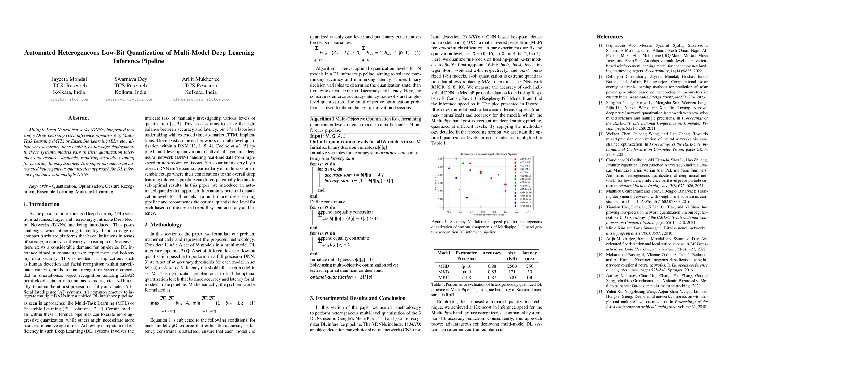 Thumbnail for Automated Heterogeneous Low-Bit Quantization of Multi-Model Deep
  Learning Inference Pipeline