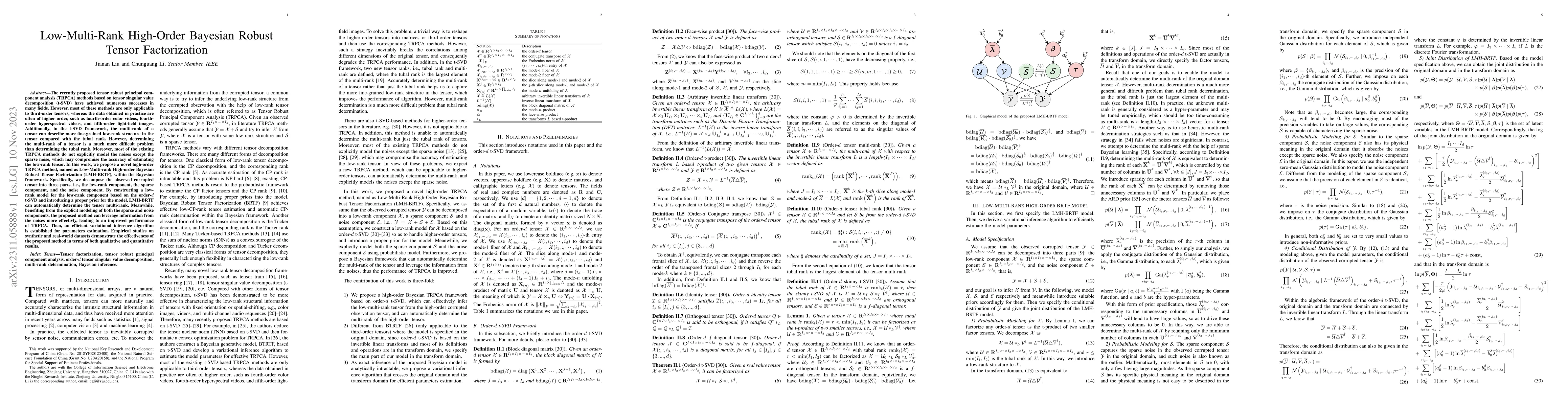 Thumbnail for Low-Multi-Rank High-Order Bayesian Robust Tensor Factorization