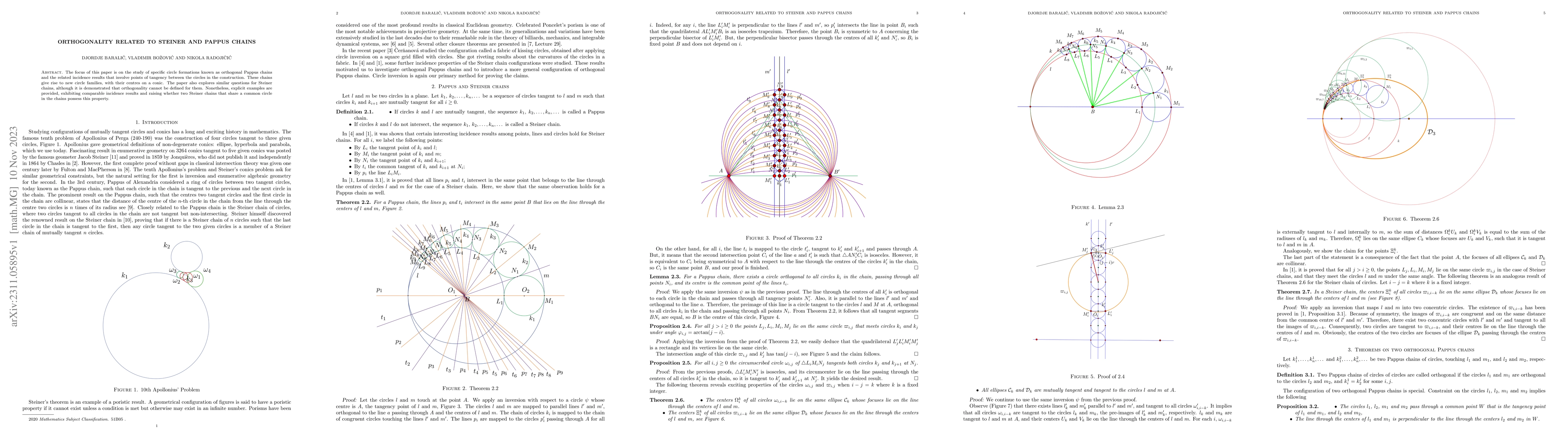 Thumbnail for Orthogonality related to Steiner and Pappus chains