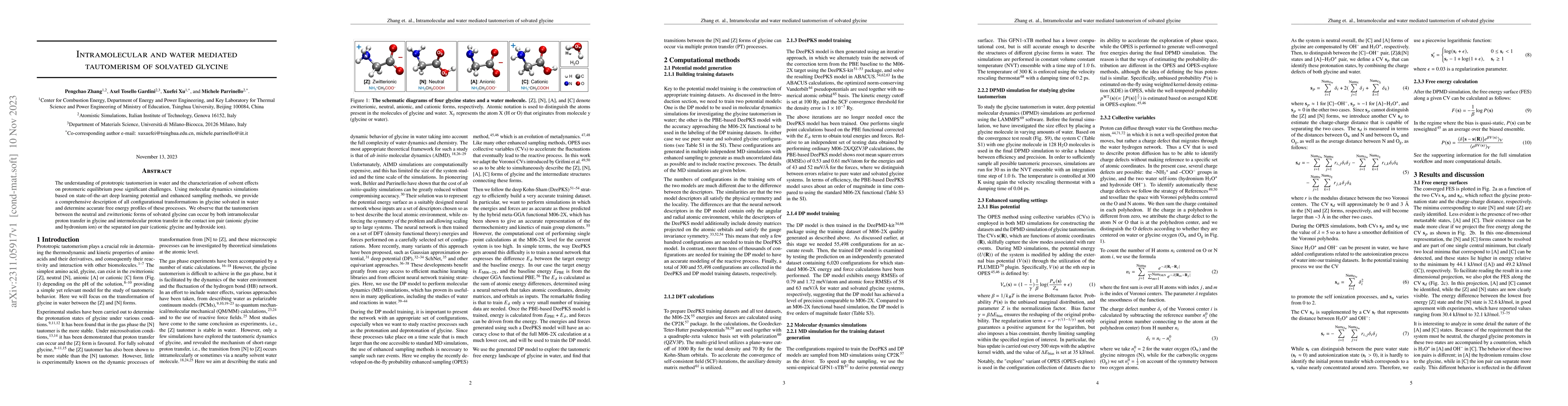 Thumbnail for Intramolecular and water mediated tautomerism of solvated glycine