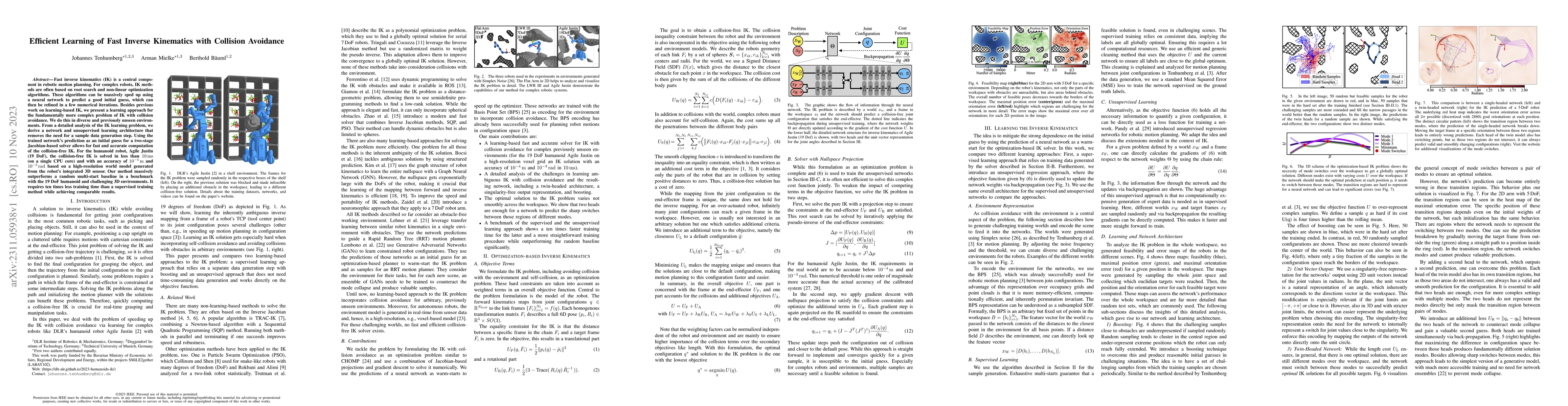 Thumbnail for Efficient Learning of Fast Inverse Kinematics with Collision Avoidance
