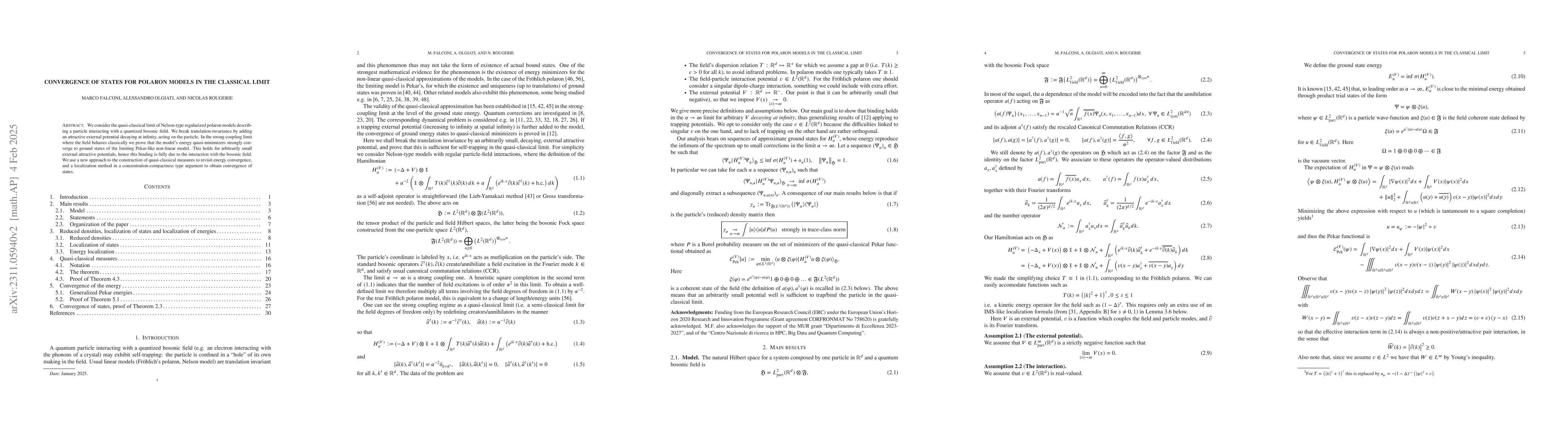 Thumbnail for Convergence of states for polaron models in the classical limit