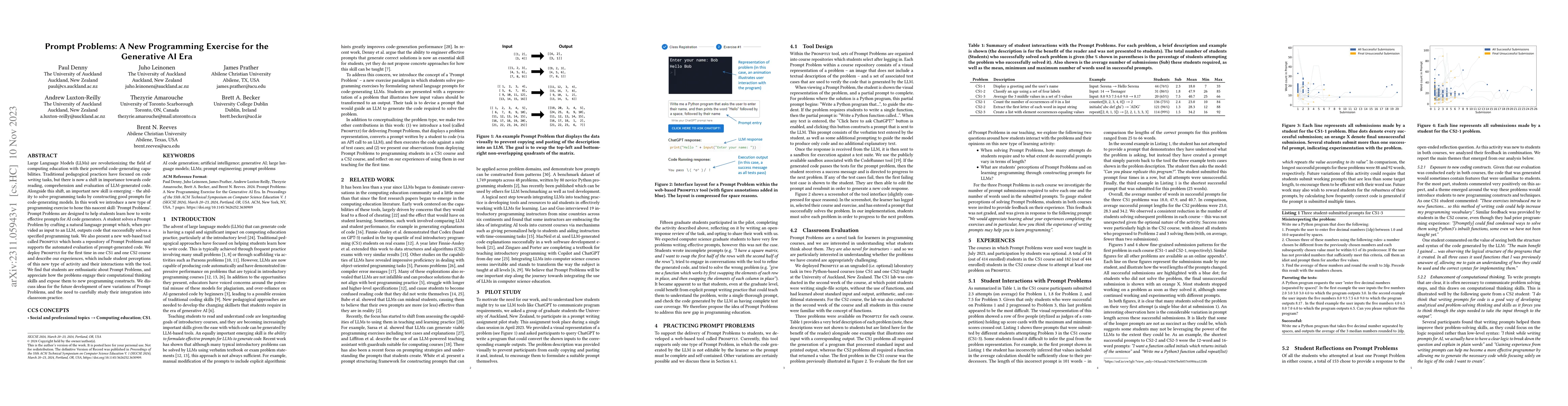 Thumbnail for Prompt Problems: A New Programming Exercise for the Generative AI Era