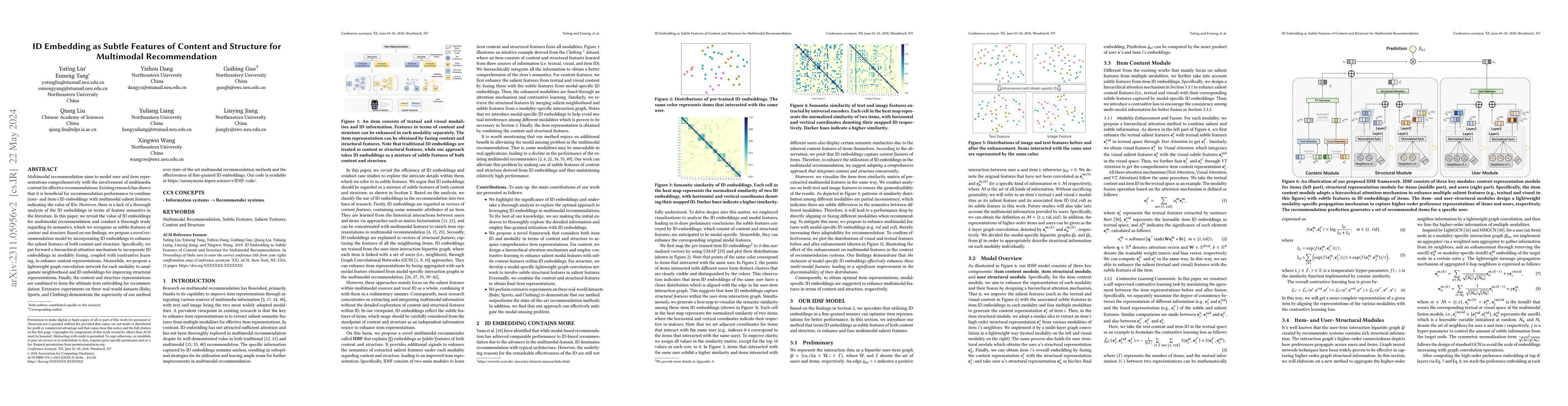 Thumbnail for ID Embedding as Subtle Features of Content and Structure for Multimodal
  Recommendation