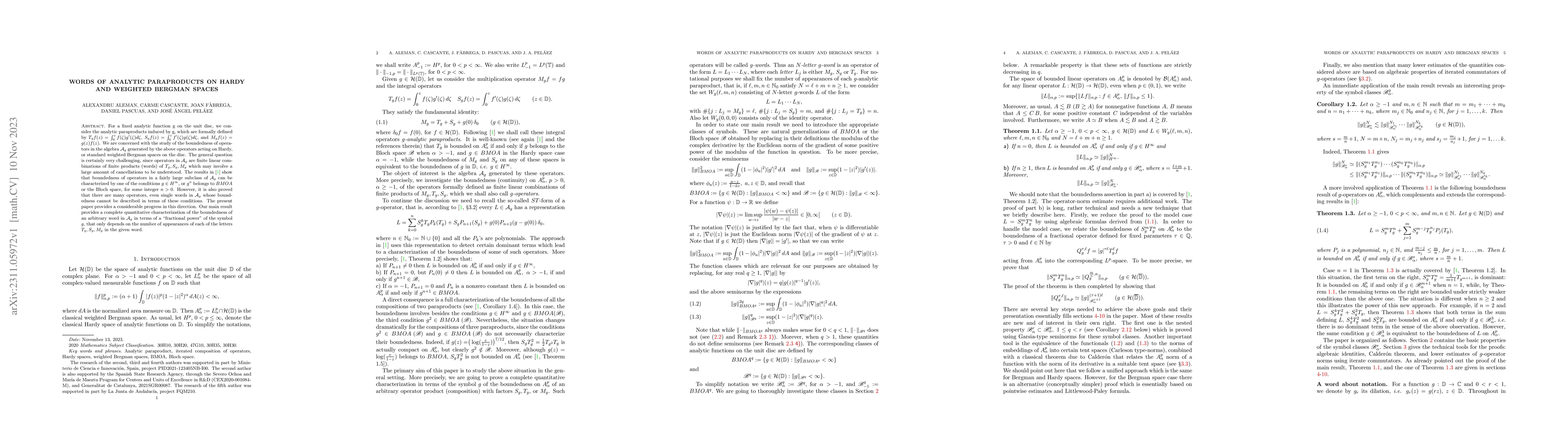 Thumbnail for Words of analytic paraproducts on Hardy and weighted Bergman spaces