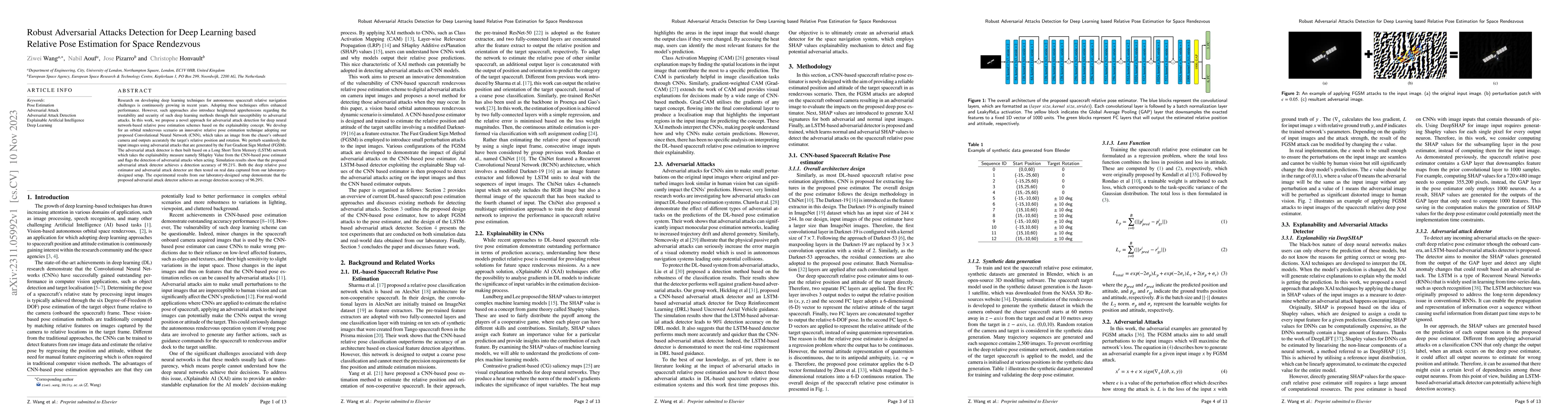 Thumbnail for Robust Adversarial Attacks Detection for Deep Learning based Relative
  Pose Estimation for Space Rendezvous