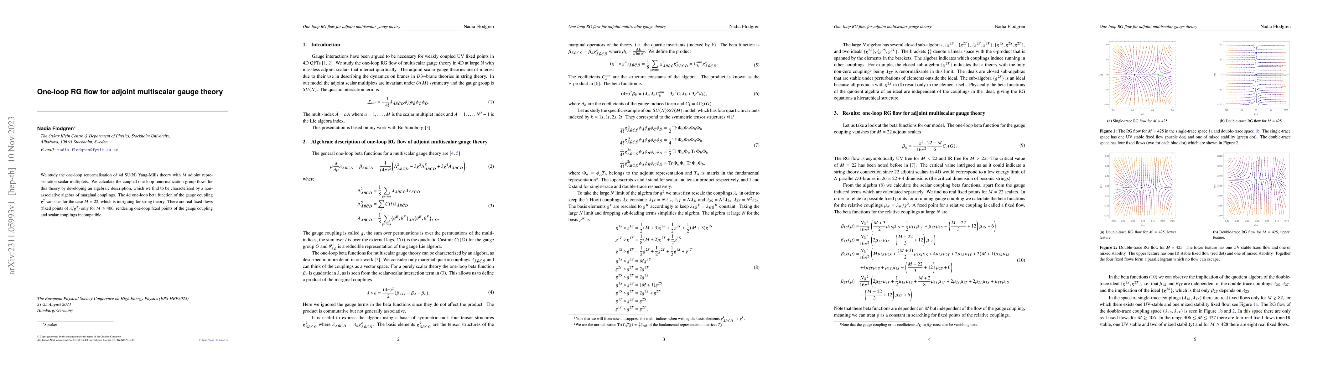 Thumbnail for One-loop RG Flow for Adjoint Multiscalar Gauge Theory