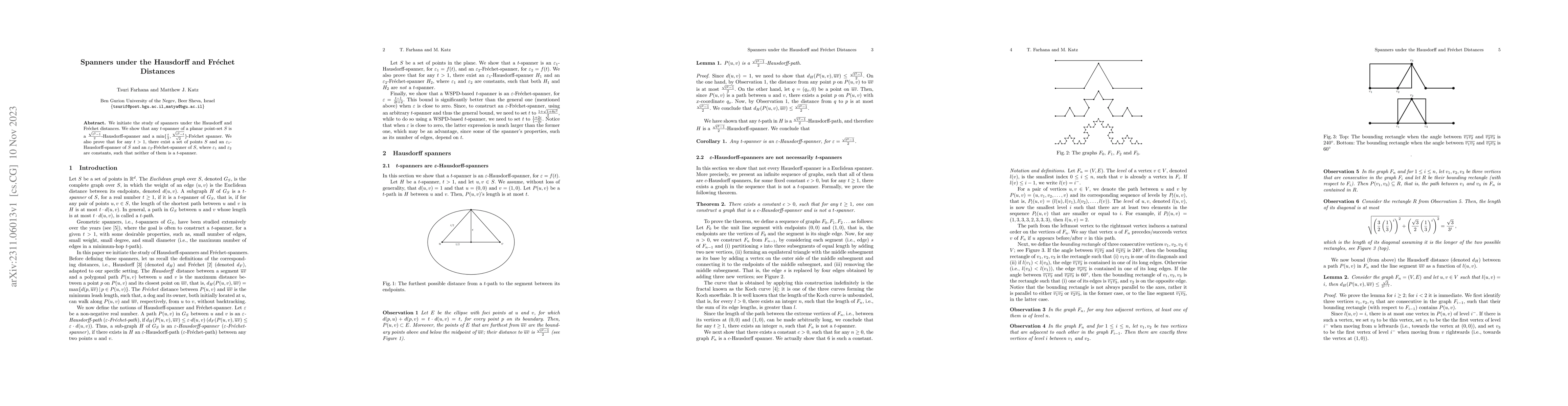 Thumbnail for Spanners under the Hausdorff and Fr\'echet Distances