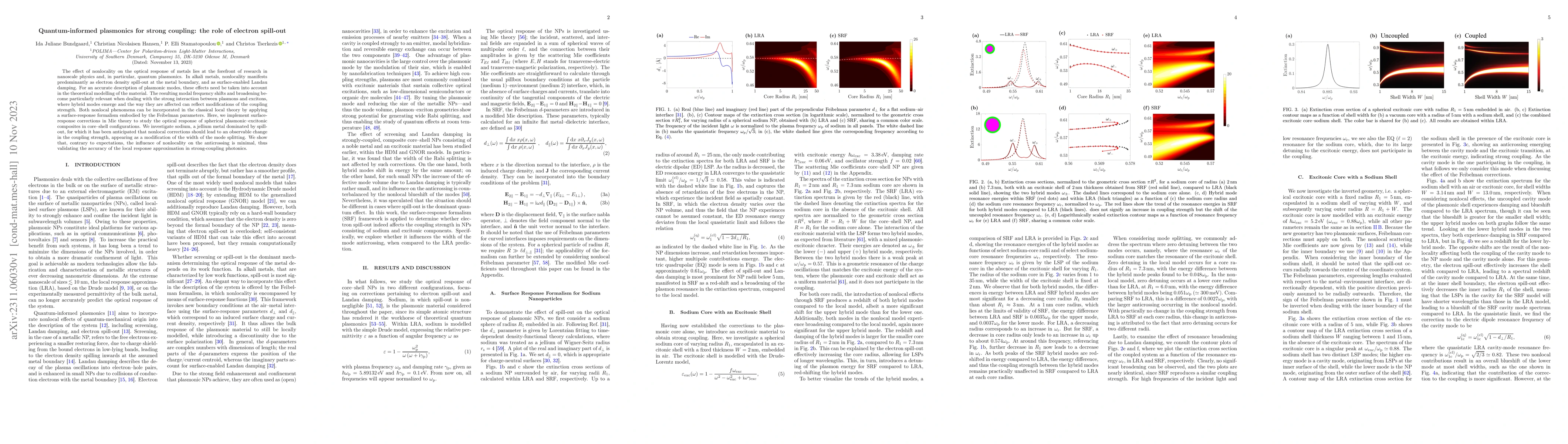 Thumbnail for Quantum-informed plasmonics for strong coupling: the role of electron
  spill-out