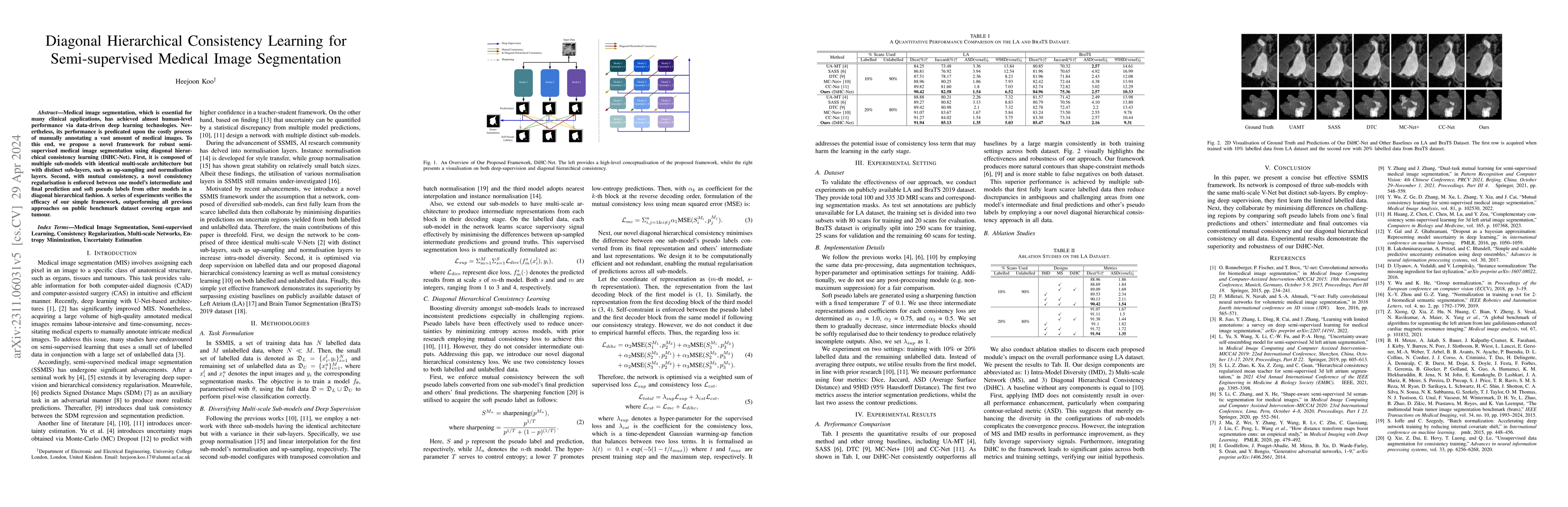 Thumbnail for Diagonal Hierarchical Consistency Learning for Semi-supervised Medical
  Image Segmentation