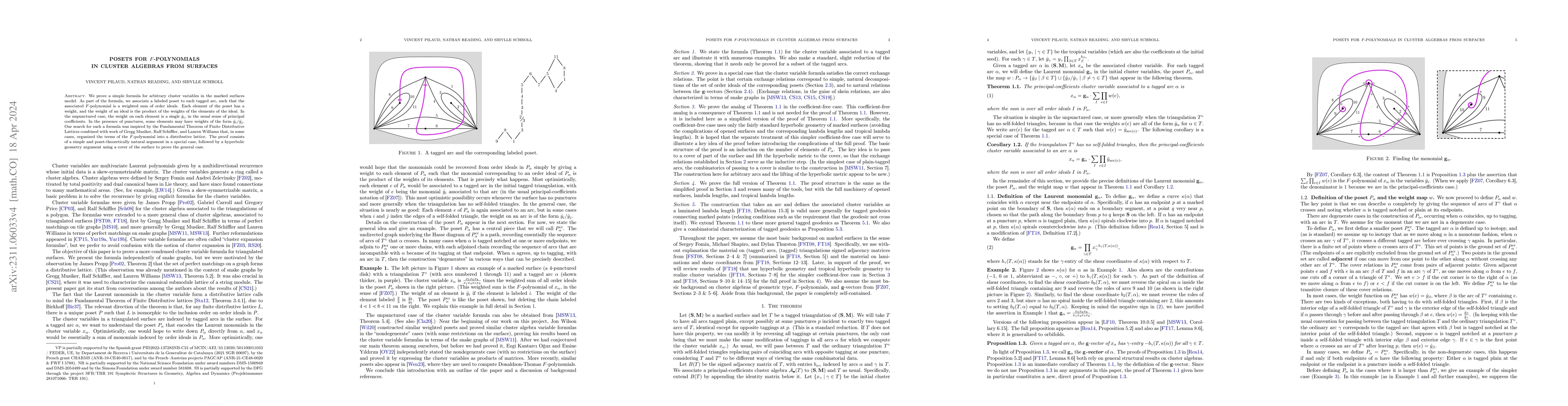 Thumbnail for Posets for $F$-polynomials in cluster algebras from surfaces