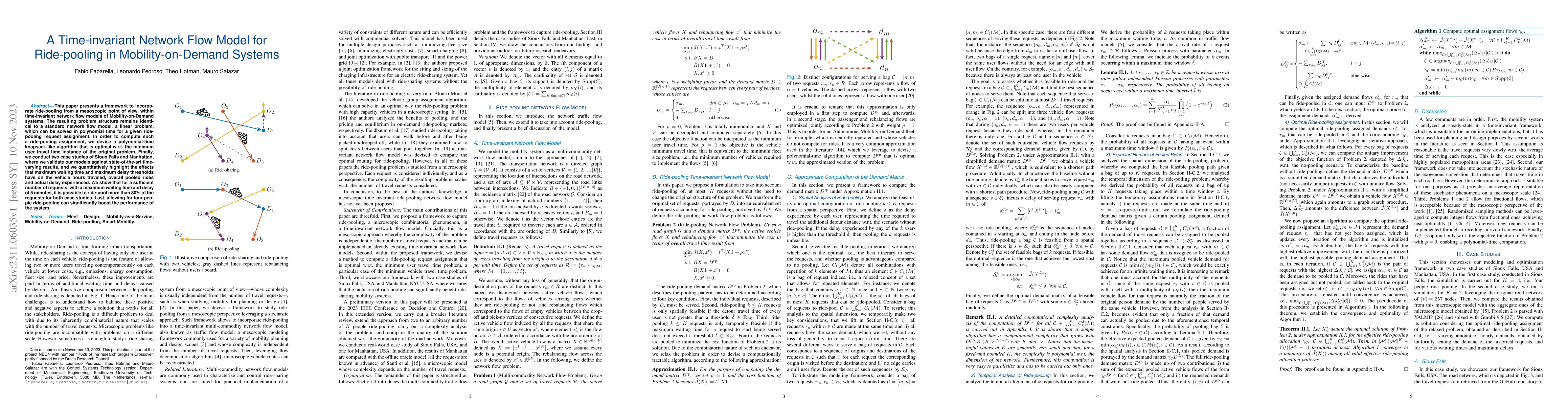 Thumbnail for A Time-invariant Network Flow Model for Ride-pooling in
  Mobility-on-Demand Systems