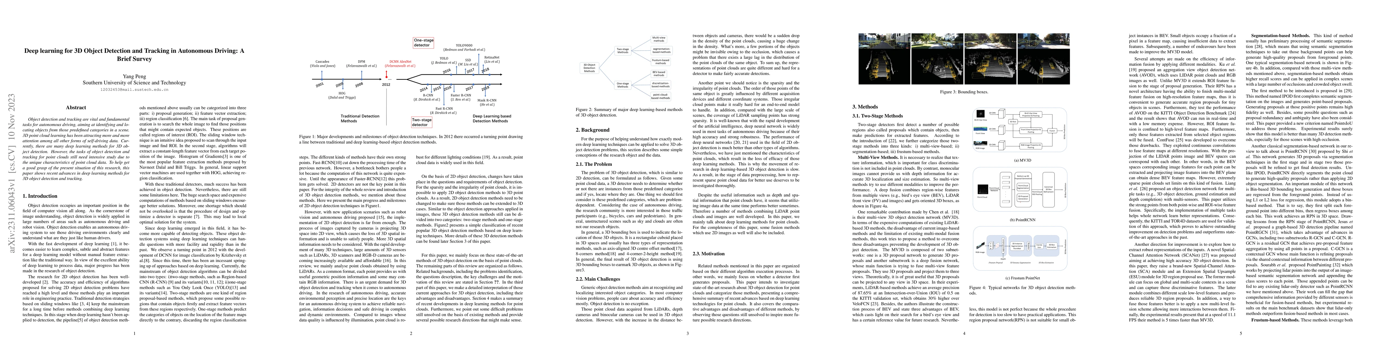 Thumbnail for Deep learning for 3D Object Detection and Tracking in Autonomous
  Driving: A Brief Survey