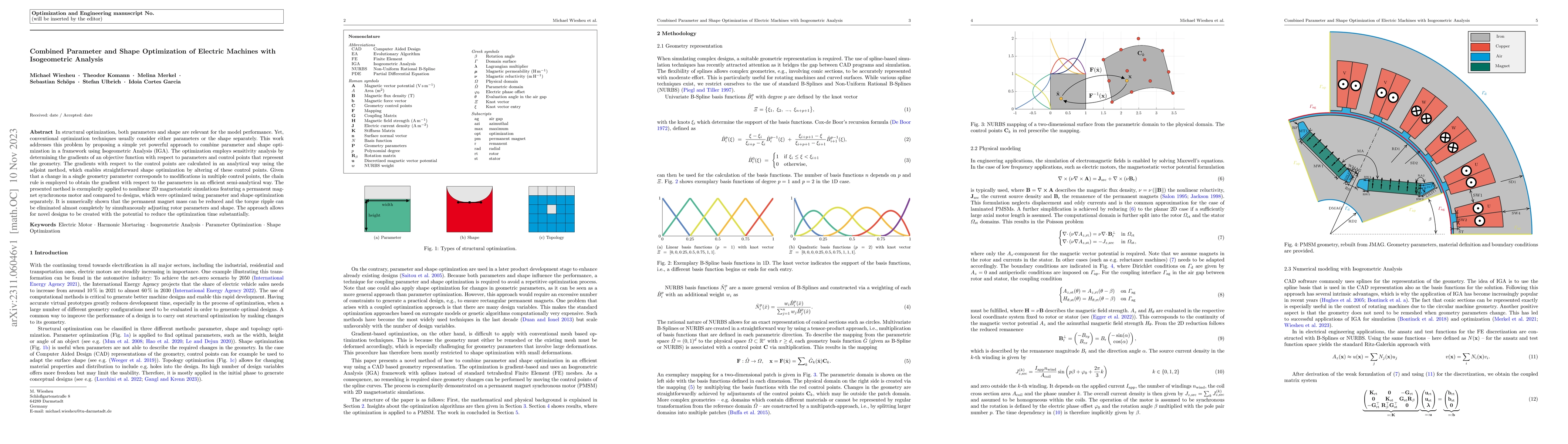 Thumbnail for Combined Parameter and Shape Optimization of Electric Machines with
  Isogeometric Analysis