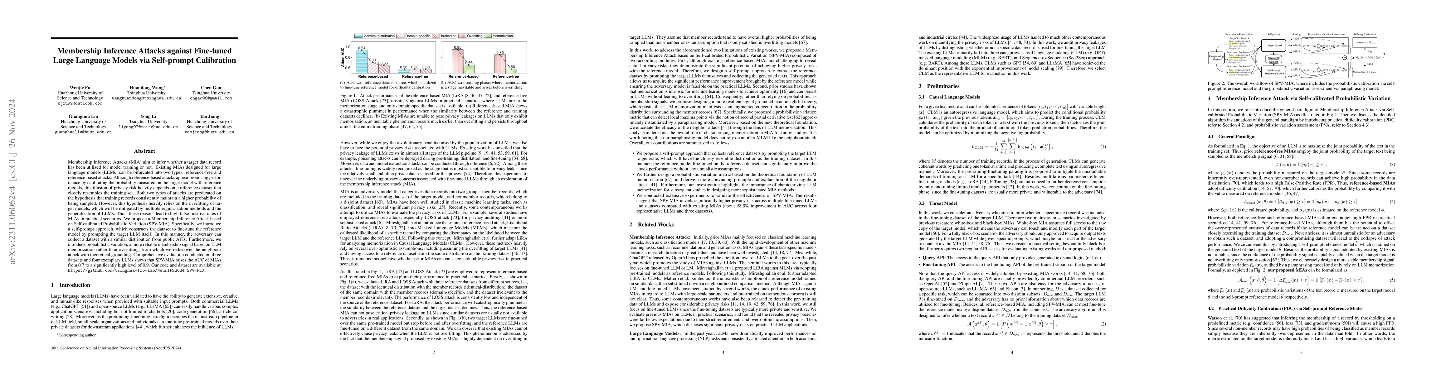 Thumbnail for Practical Membership Inference Attacks against Fine-tuned Large Language
  Models via Self-prompt Calibration