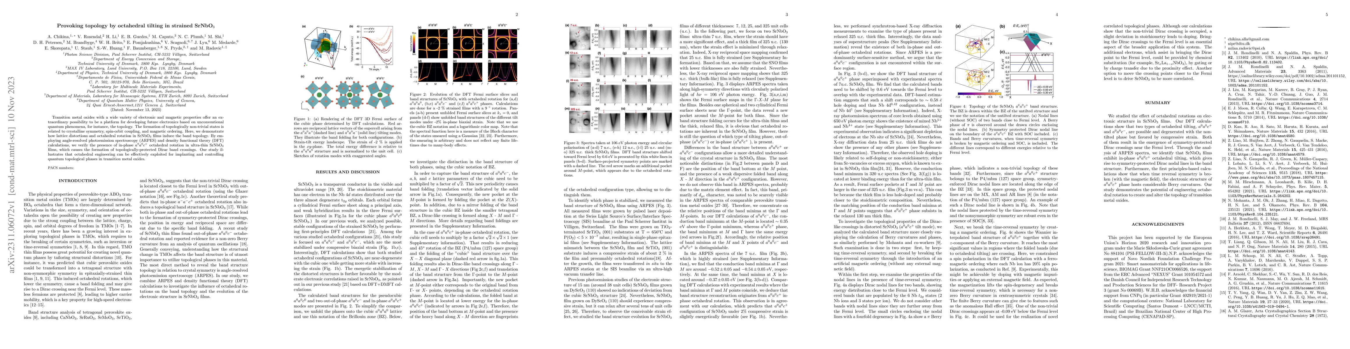 Thumbnail for Provoking topology by octahedral tilting in strained SrNbO$_3$