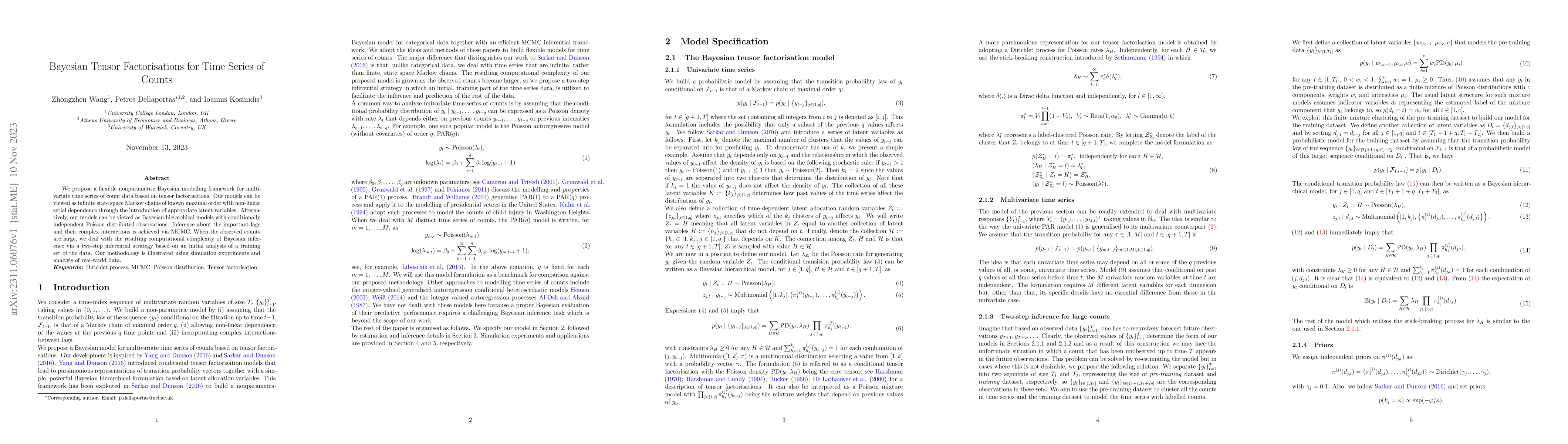 Thumbnail for Bayesian Tensor Factorisations for Time Series of Counts