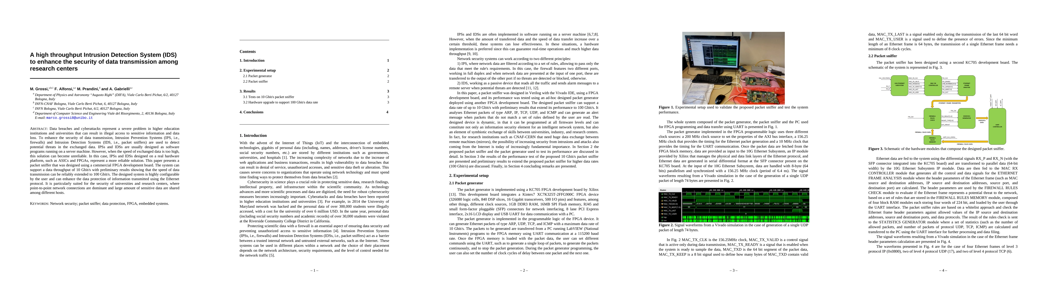 Thumbnail for A high throughput Intrusion Detection System (IDS) to enhance the
  security of data transmission among research centers