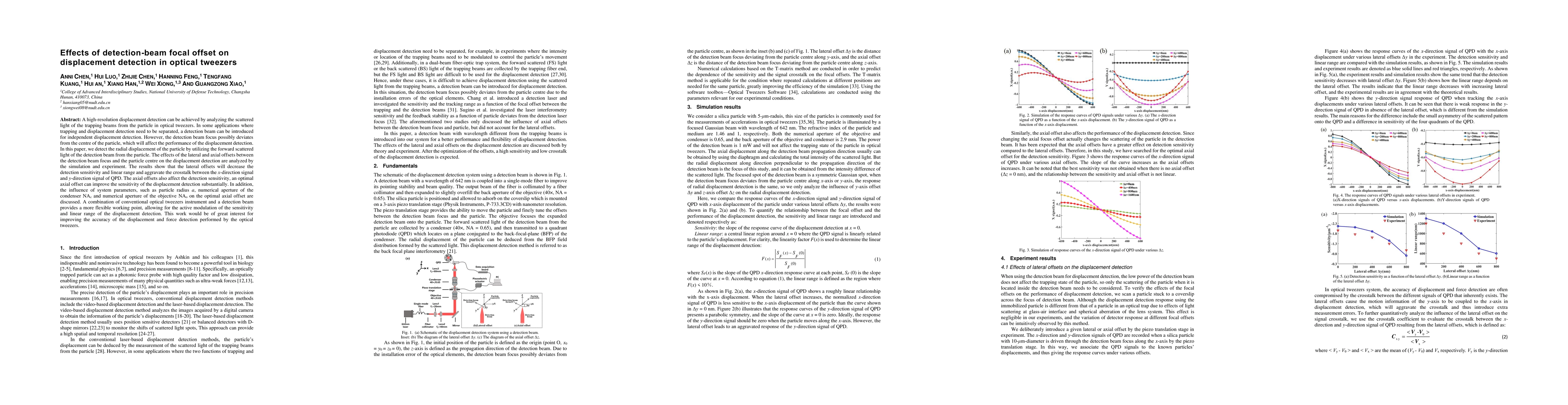 Thumbnail for Effects of detection-beam focal offset on displacement detection in
  optical tweezers