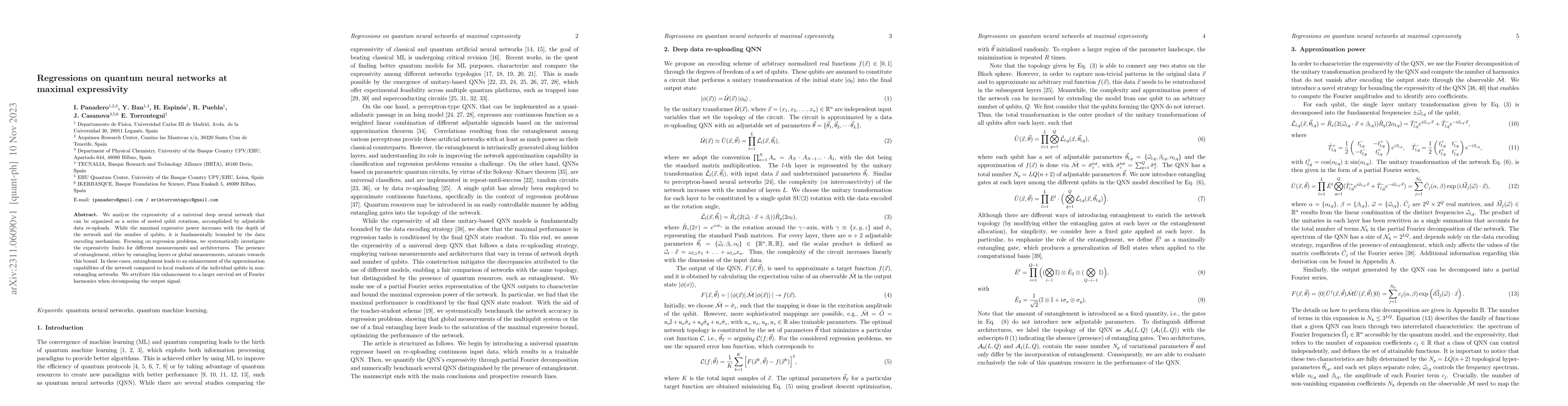Thumbnail for Regressions on quantum neural networks at maximal expressivity