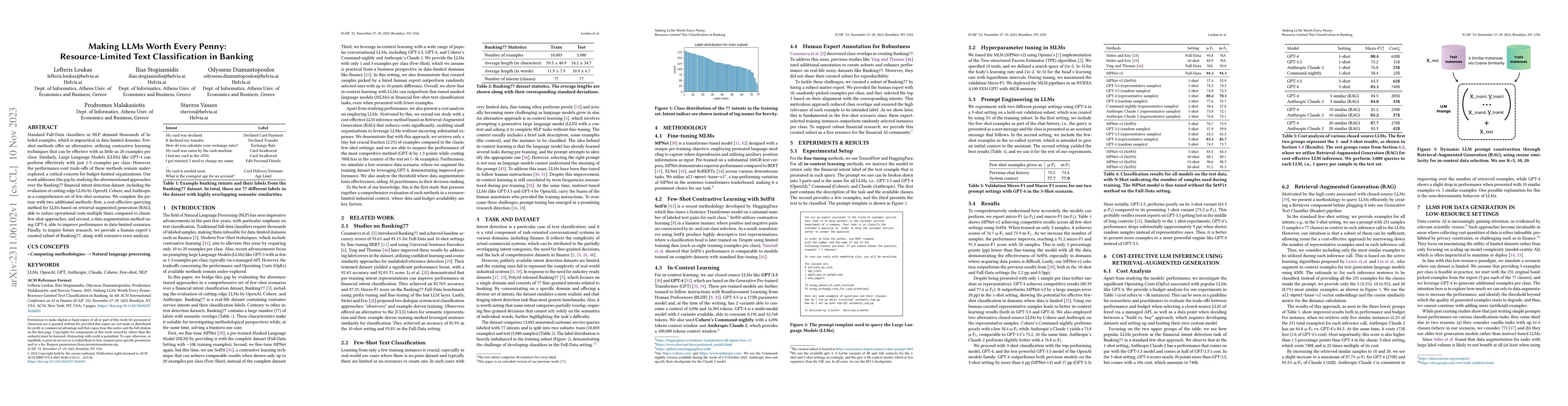 Thumbnail for Making LLMs Worth Every Penny: Resource-Limited Text Classification in
  Banking