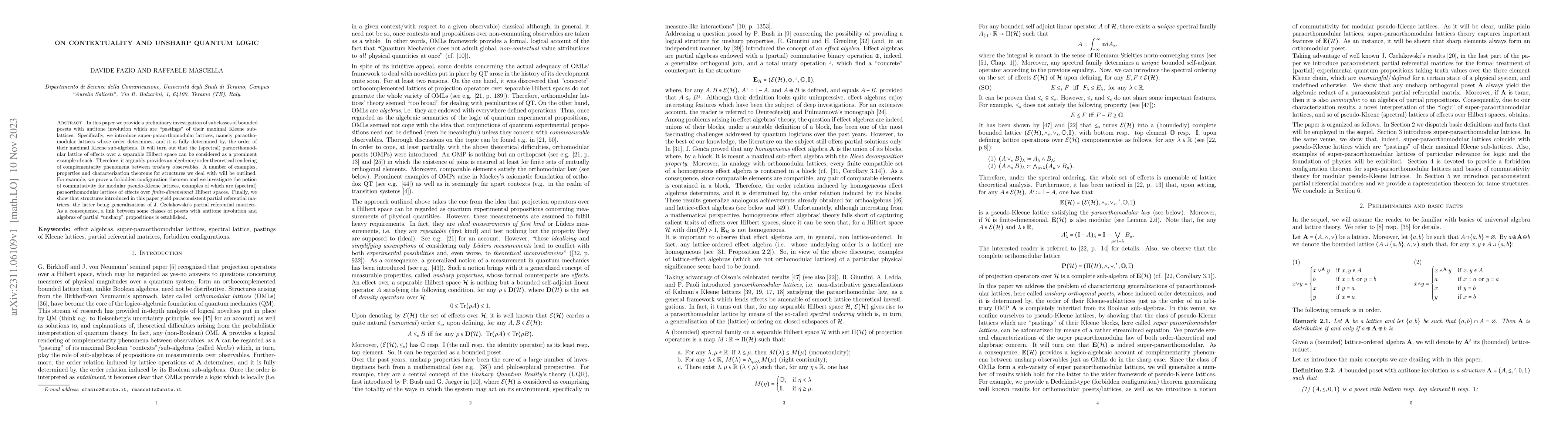 Thumbnail for On Contextuality and Unsharp Quantum Logic