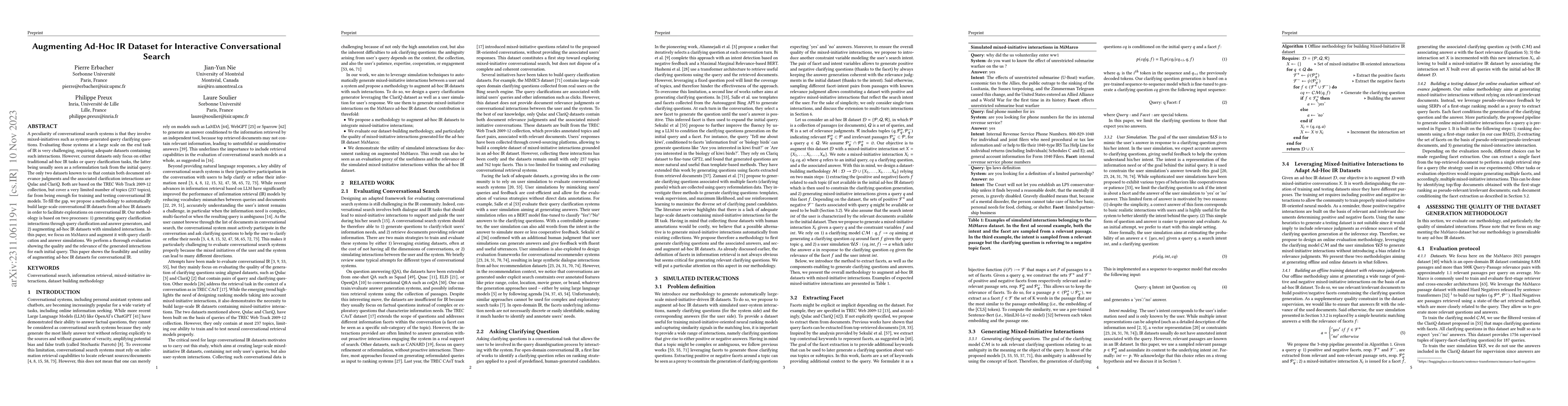 Thumbnail for Augmenting Ad-Hoc IR Dataset for Interactive Conversational Search