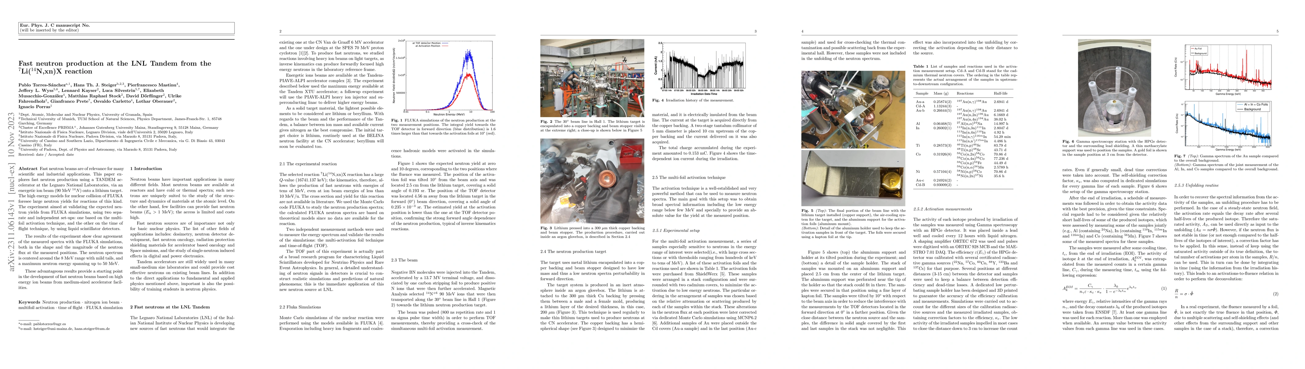 Thumbnail for Fast neutron production at the LNL Tandem from the $^7$Li($^{14}$N,xn)X
  reaction