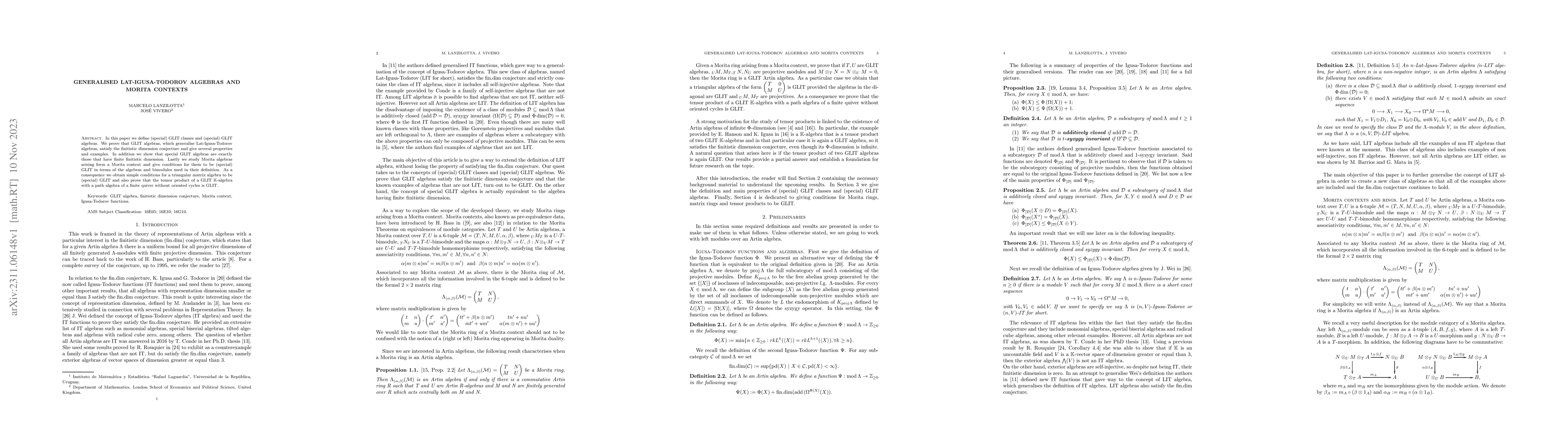 Thumbnail for Generalised Lat-Igusa-Todorov Algebras and Morita Contexts